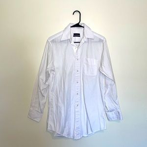Club Room | 80's Pinpoint Oxford White Button Down Collared Dress Shirt